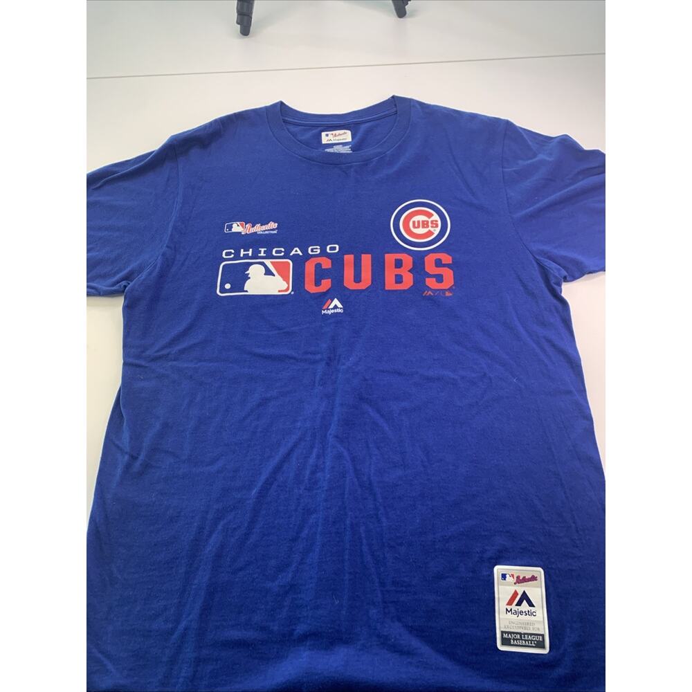 Majestic Chicago Cubs T-Shirt Mens Large Blue